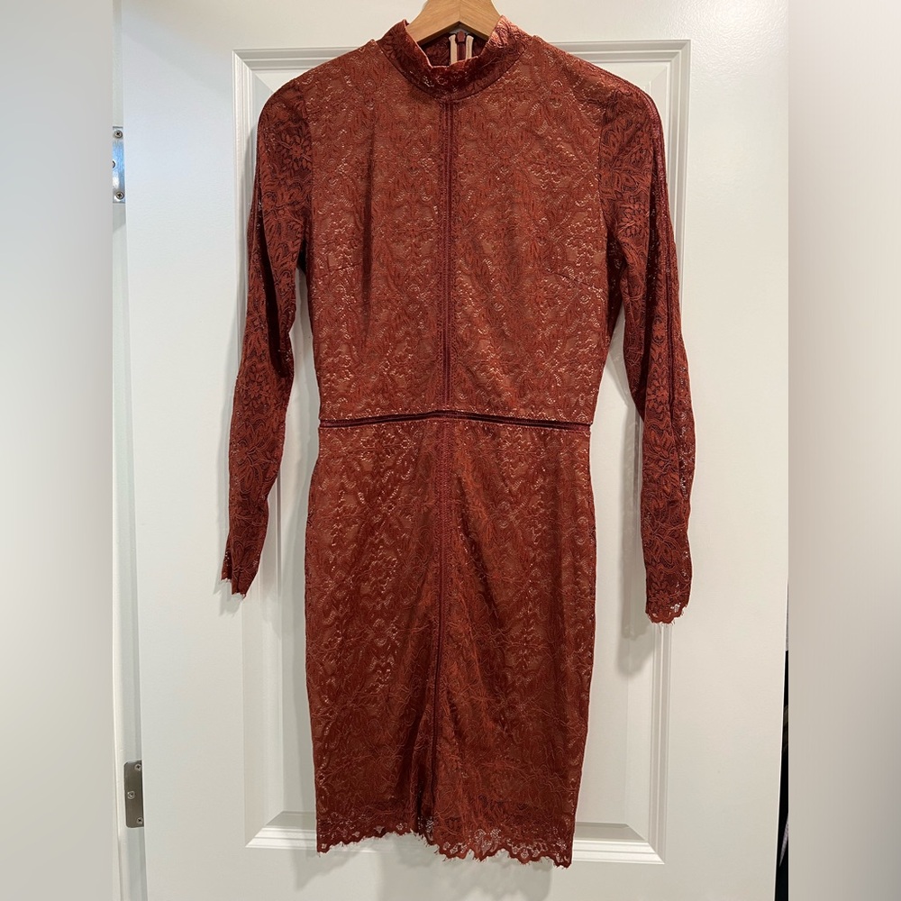 Aritzia Dress - Wilfred Long Sleeve Lace Mini Dress